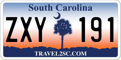 SC license plate ZXY191