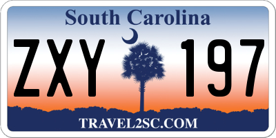 SC license plate ZXY197