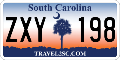 SC license plate ZXY198