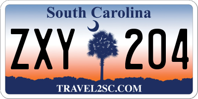 SC license plate ZXY204