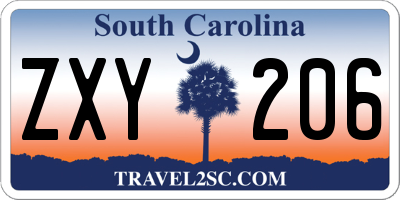 SC license plate ZXY206