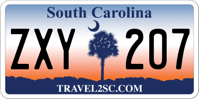 SC license plate ZXY207