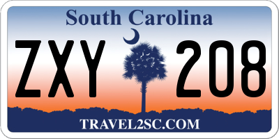 SC license plate ZXY208