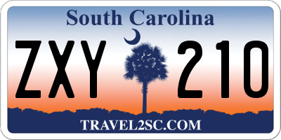 SC license plate ZXY210