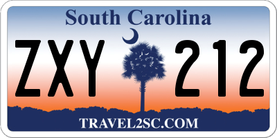SC license plate ZXY212