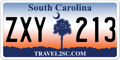 SC license plate ZXY213