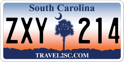 SC license plate ZXY214