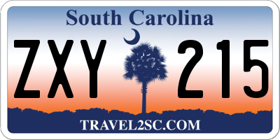 SC license plate ZXY215