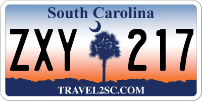 SC license plate ZXY217