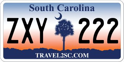 SC license plate ZXY222