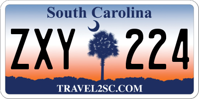 SC license plate ZXY224