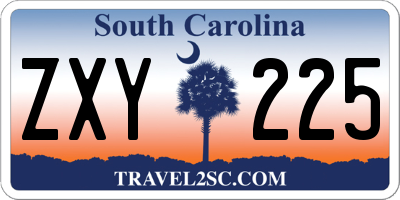 SC license plate ZXY225