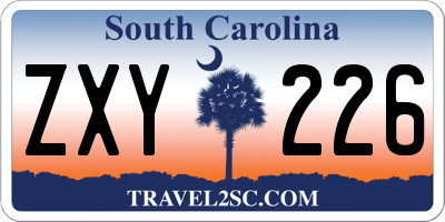 SC license plate ZXY226
