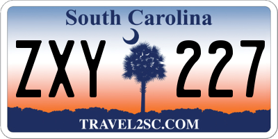 SC license plate ZXY227