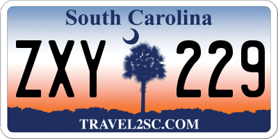 SC license plate ZXY229