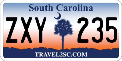 SC license plate ZXY235