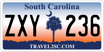 SC license plate ZXY236