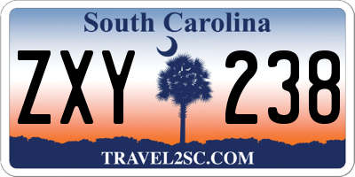 SC license plate ZXY238