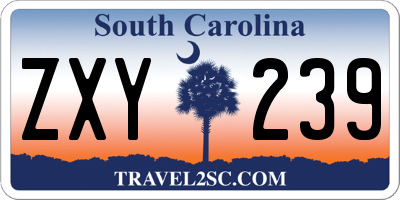 SC license plate ZXY239