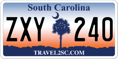 SC license plate ZXY240