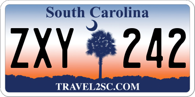 SC license plate ZXY242