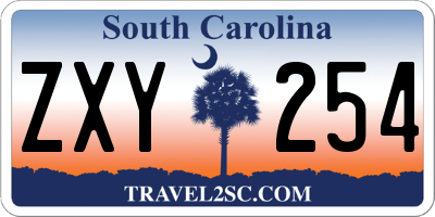 SC license plate ZXY254