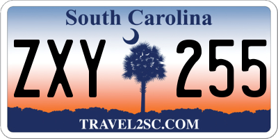 SC license plate ZXY255