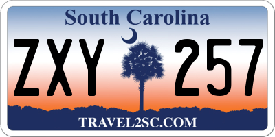 SC license plate ZXY257