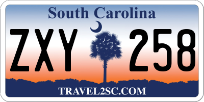 SC license plate ZXY258