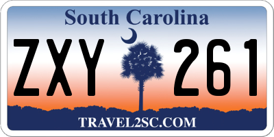 SC license plate ZXY261