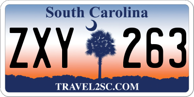 SC license plate ZXY263