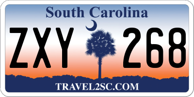 SC license plate ZXY268
