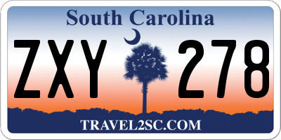 SC license plate ZXY278