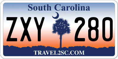 SC license plate ZXY280