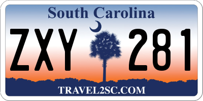 SC license plate ZXY281