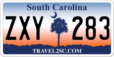 SC license plate ZXY283