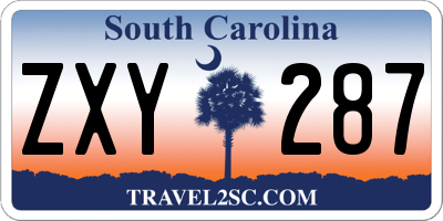 SC license plate ZXY287