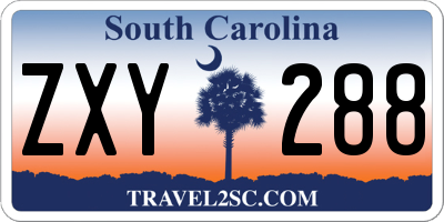 SC license plate ZXY288