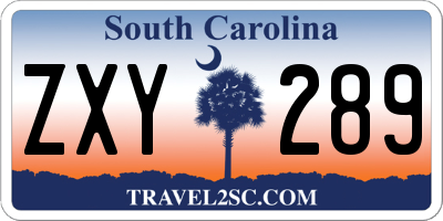 SC license plate ZXY289