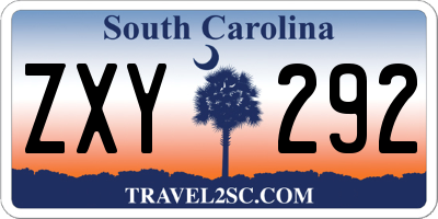 SC license plate ZXY292