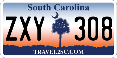 SC license plate ZXY308