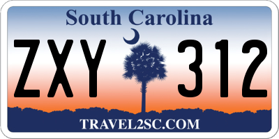 SC license plate ZXY312