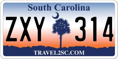 SC license plate ZXY314