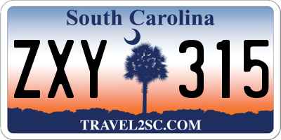 SC license plate ZXY315