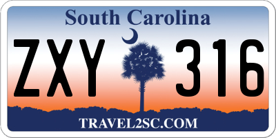 SC license plate ZXY316