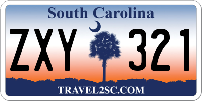 SC license plate ZXY321