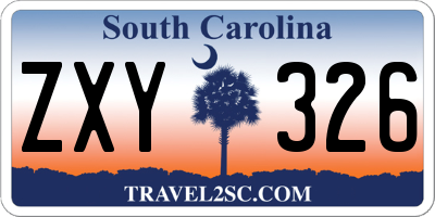SC license plate ZXY326