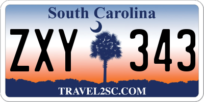 SC license plate ZXY343