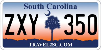 SC license plate ZXY350