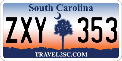 SC license plate ZXY353